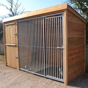 timber dog kennel