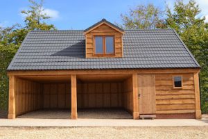 timber garage with first floor room